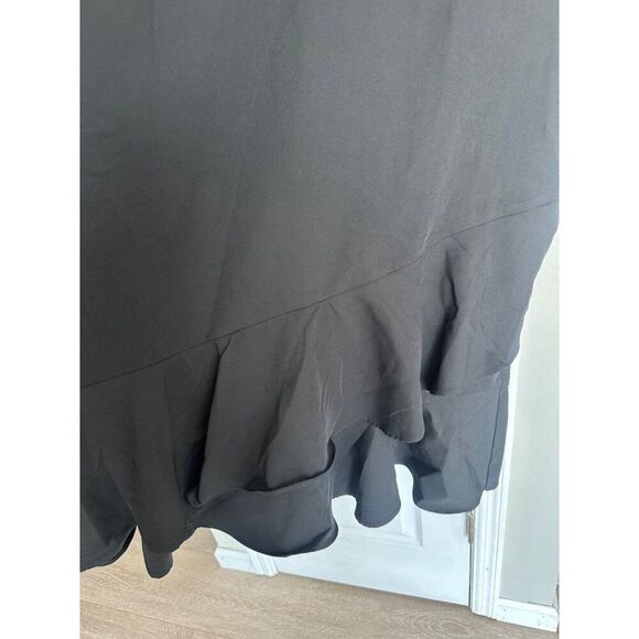 LOFT Wraparound Flounce Flare Dress Black Women's Plus Size 16 NEW - Picture 10 of 11